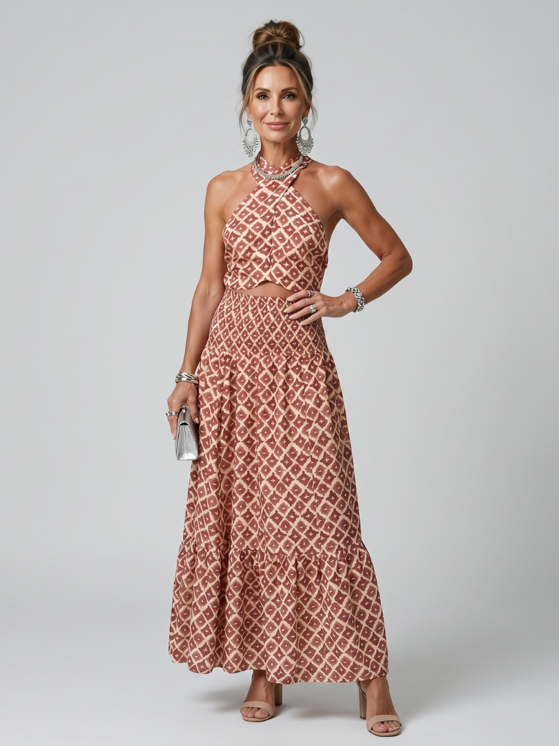 geometric cut out dress MIAMI SORBET