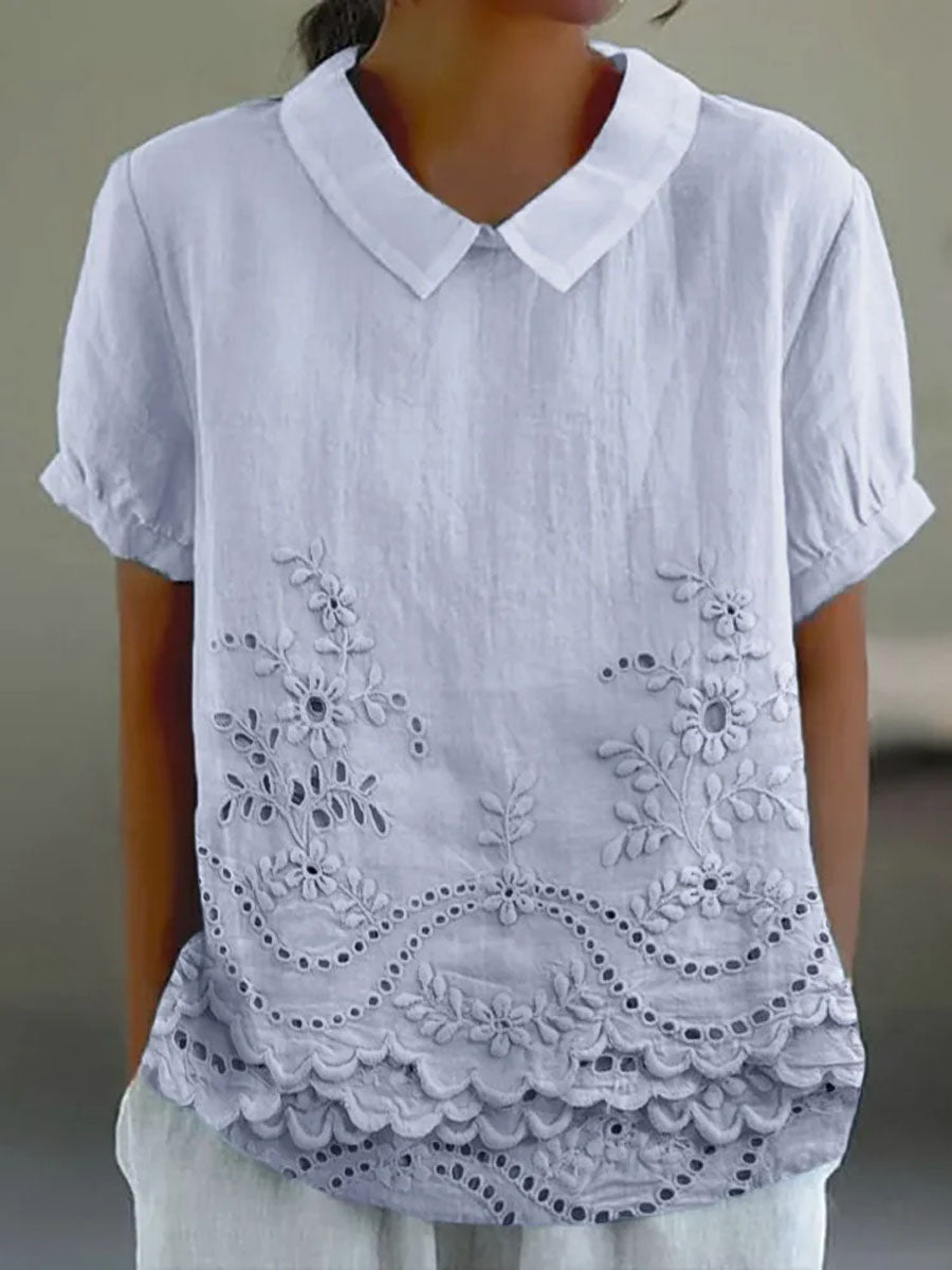 Lily | Chemise à broderies florales