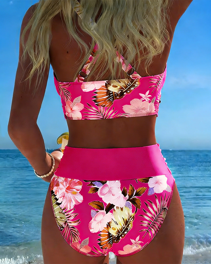 Jolina - Bikini met overslag en bloemenprint