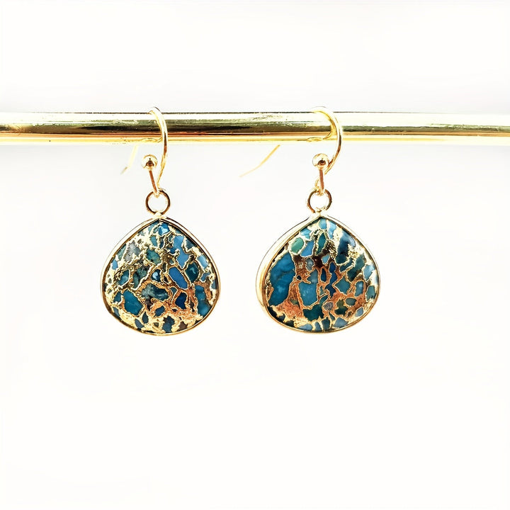 Bohemian Turquoise Mosaic Teardrop Earrings