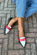 Scarpe basse a punta bicolore