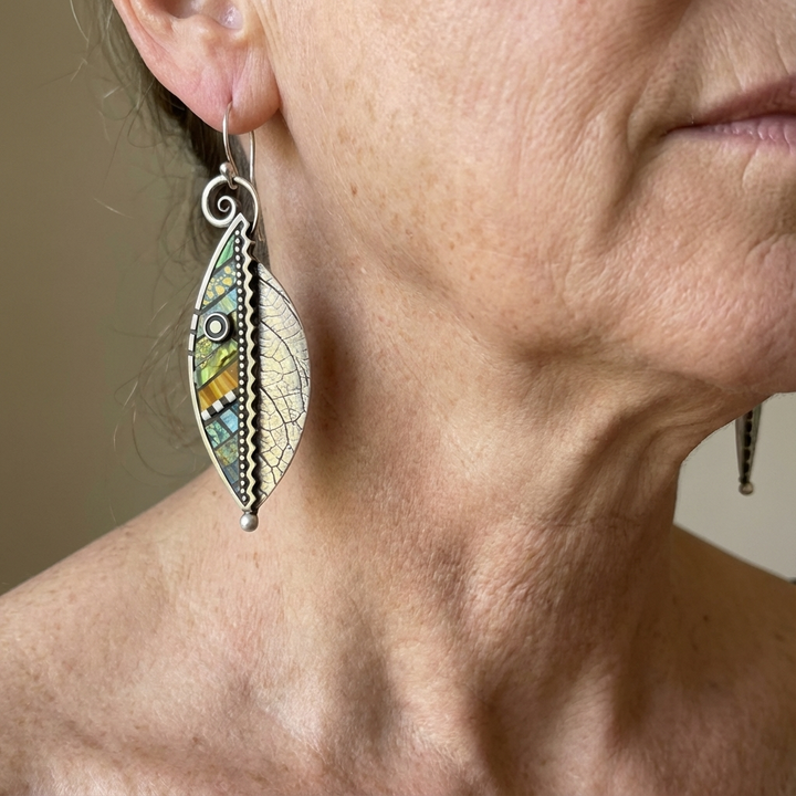 Bohemian Multicolor Leaf Drop Earrings