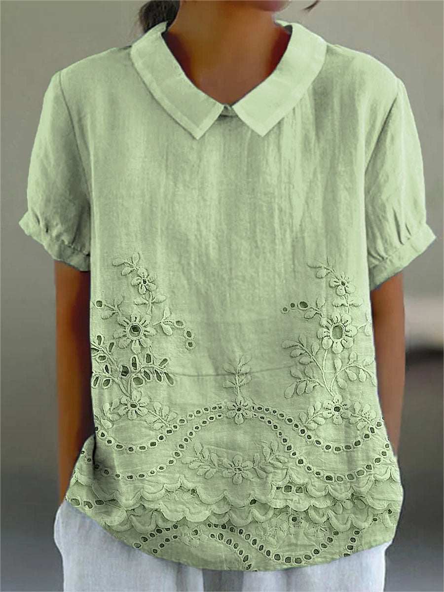 Lily | Chemise à broderies florales