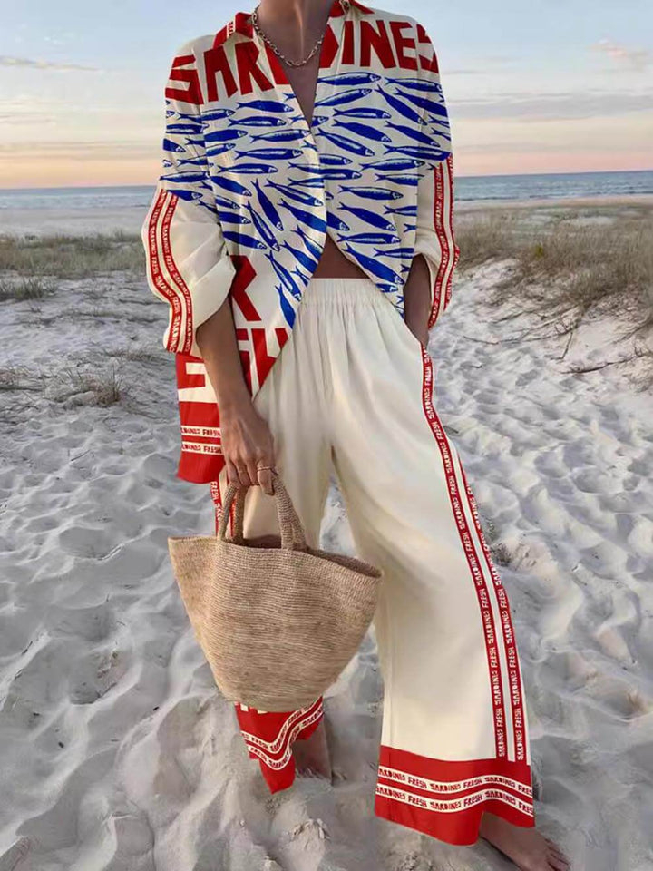 Conjunto Sofía de Camisa Oversize y Pantalones de Pierna Ancha