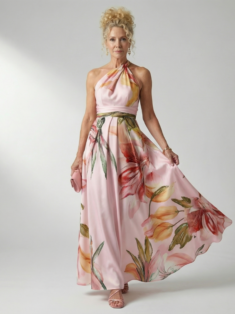 Amiel | Robe longue à motif floral délicat