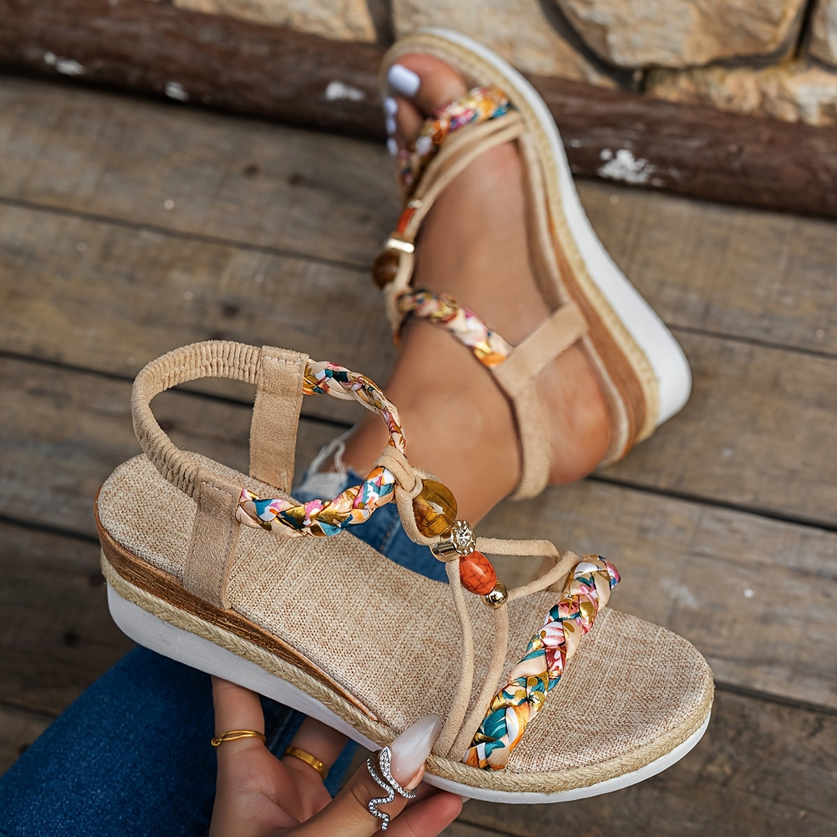 Faith - Comfortsandalen met gevlochten bandjes