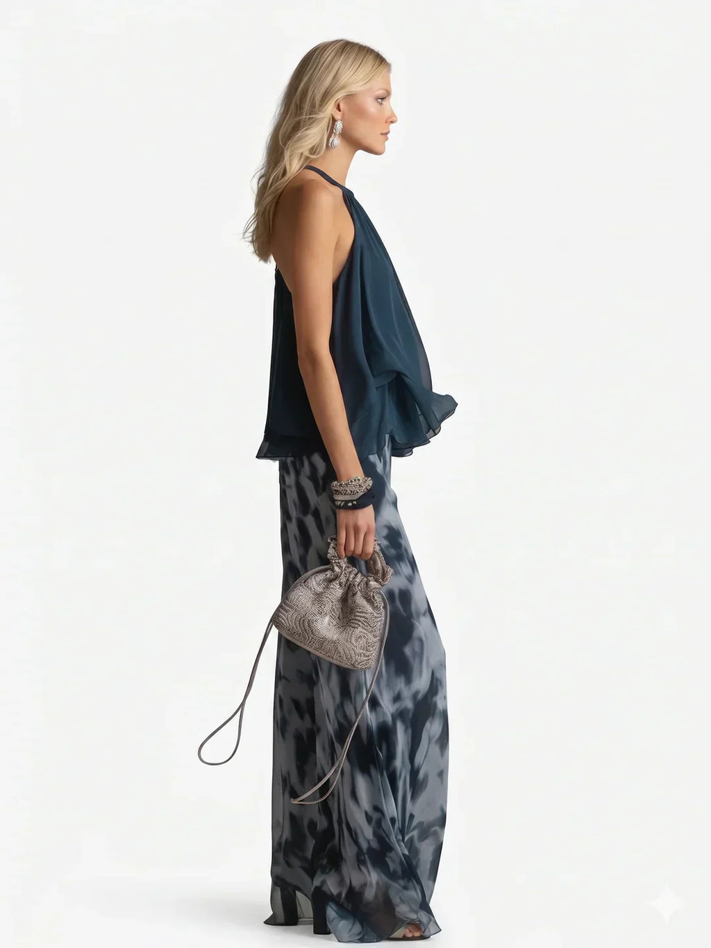 Elegante conjunto de gasa de dos piezas
