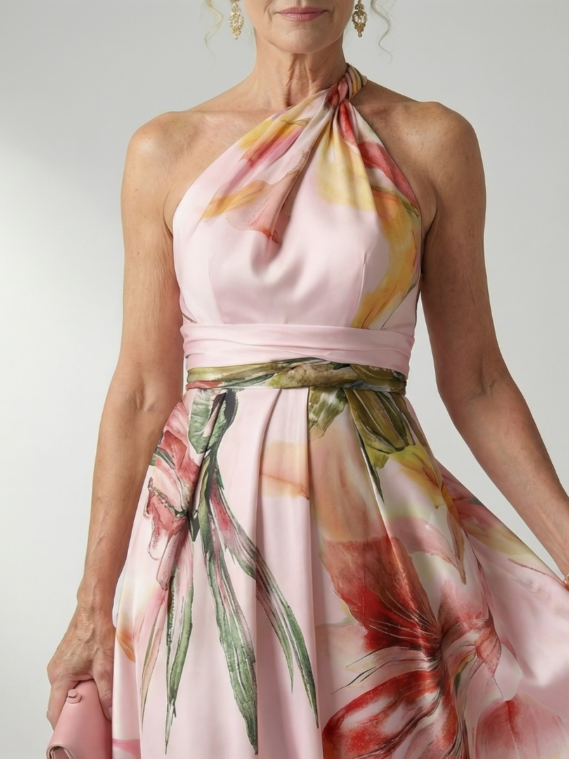 Amiel | Robe longue à motif floral délicat