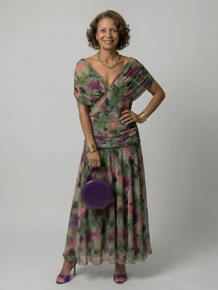 Calen | Vestidos Midi con Hombros Descubiertos y Fluidez