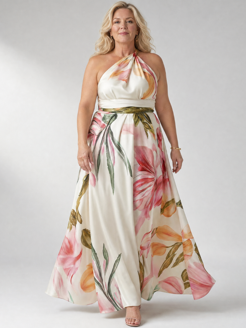 Amiel | Robe longue à motif floral délicat
