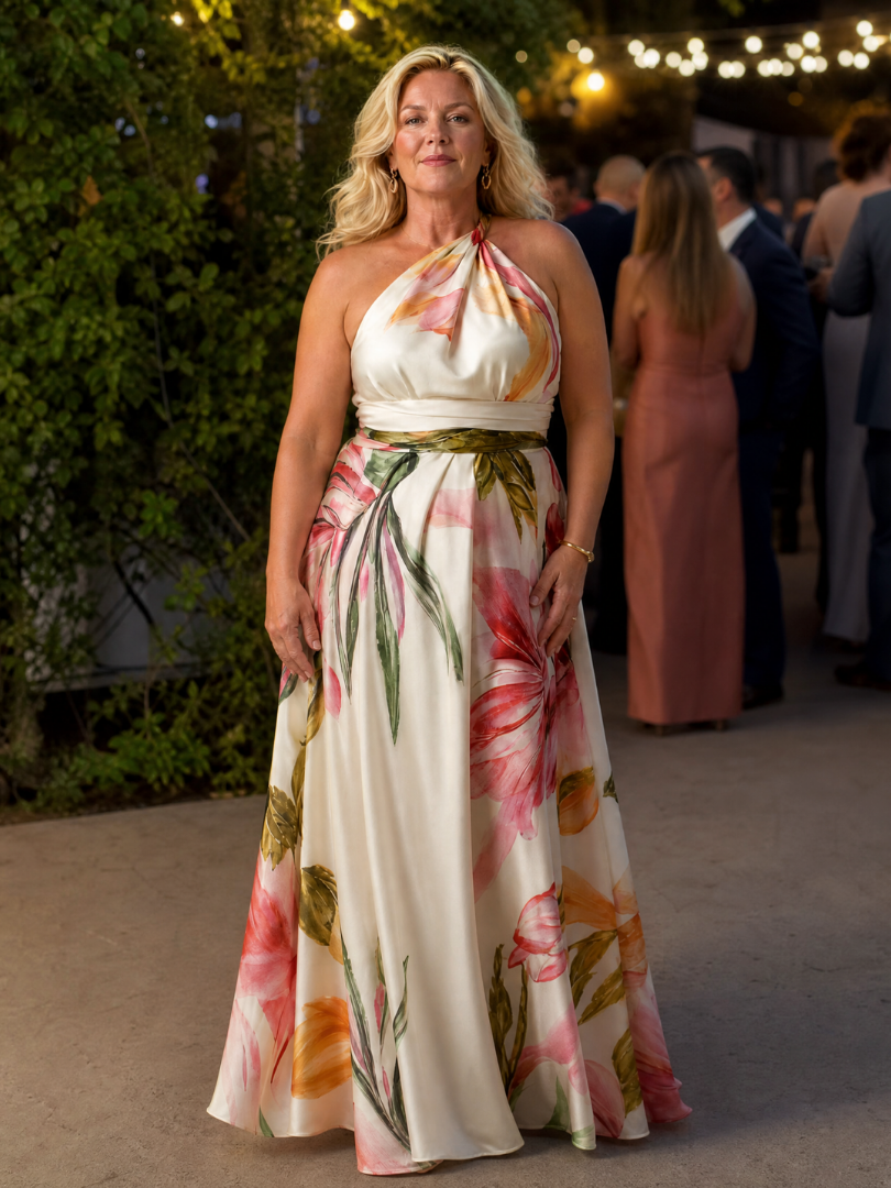 Amiel | Robe longue à motif floral délicat