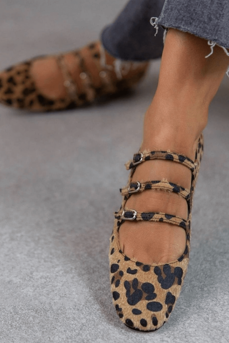 Ballerine leopardate con fibbia