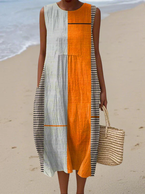 Vestido midi color block May