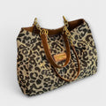 Olivia - Sac cabas en toile à imprimé léopard