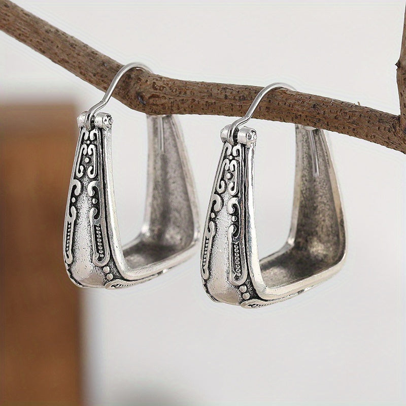 Ethnic Boho Style Geometric Vintage Hoop Earrings