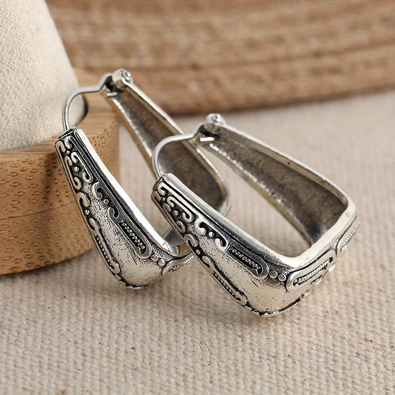 Ethnic Boho Style Geometric Vintage Hoop Earrings