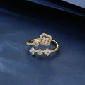 Elegant Classic Zirconia Inlaid Flower Mini Wrap Ring