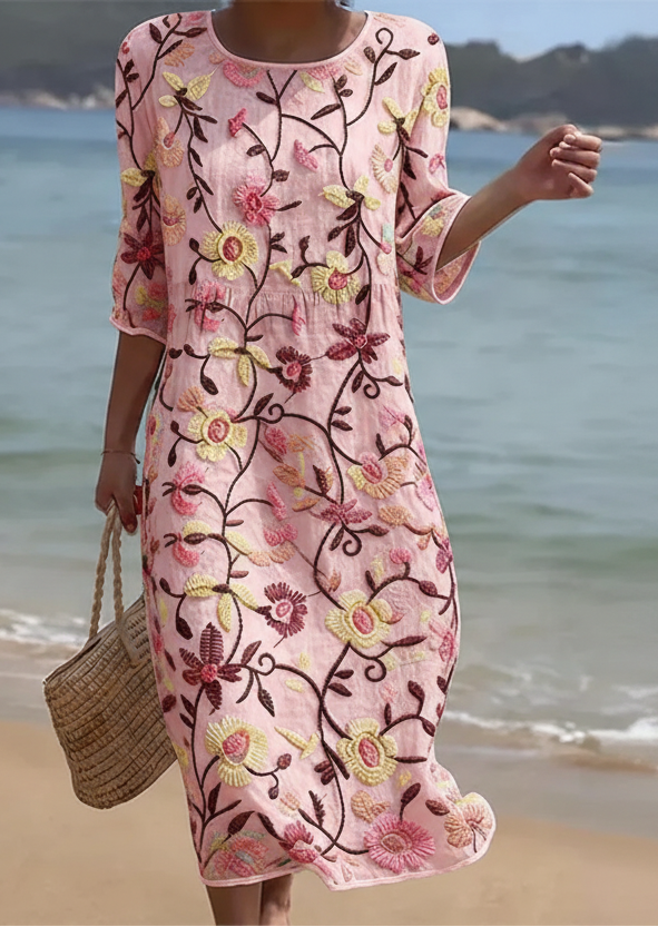 Rebecca in rosa | Abito da donna con motivo floreale