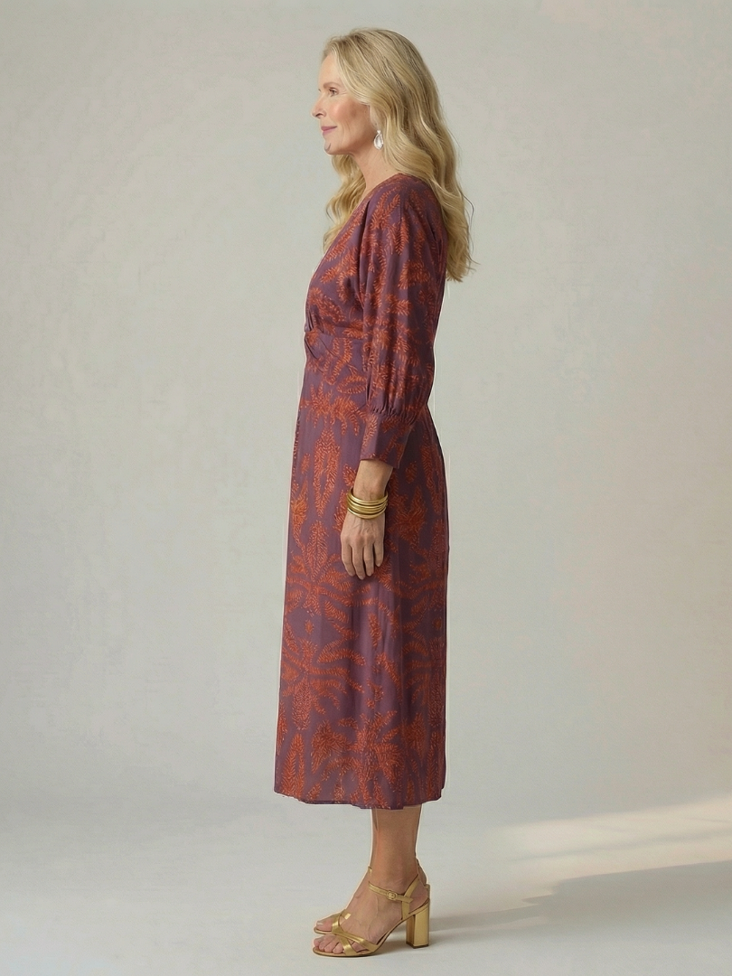 Lune | Vestido midi cruzado natural