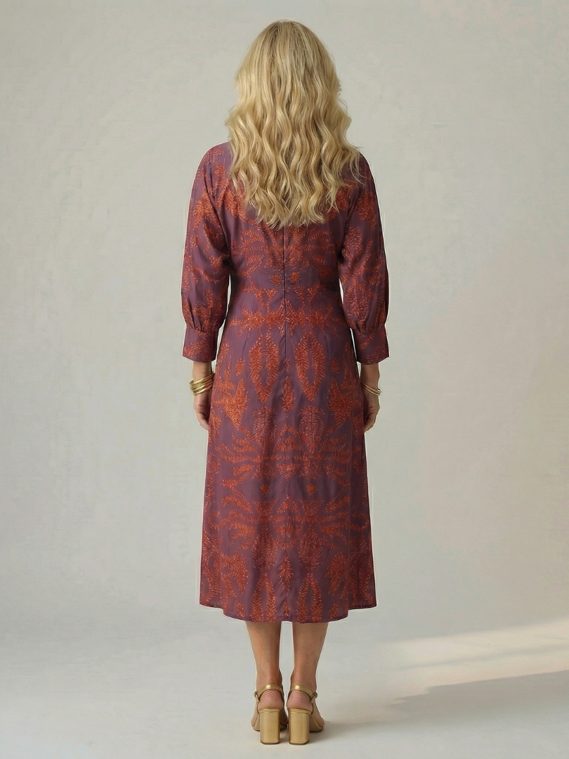 Lune | Vestido midi cruzado natural