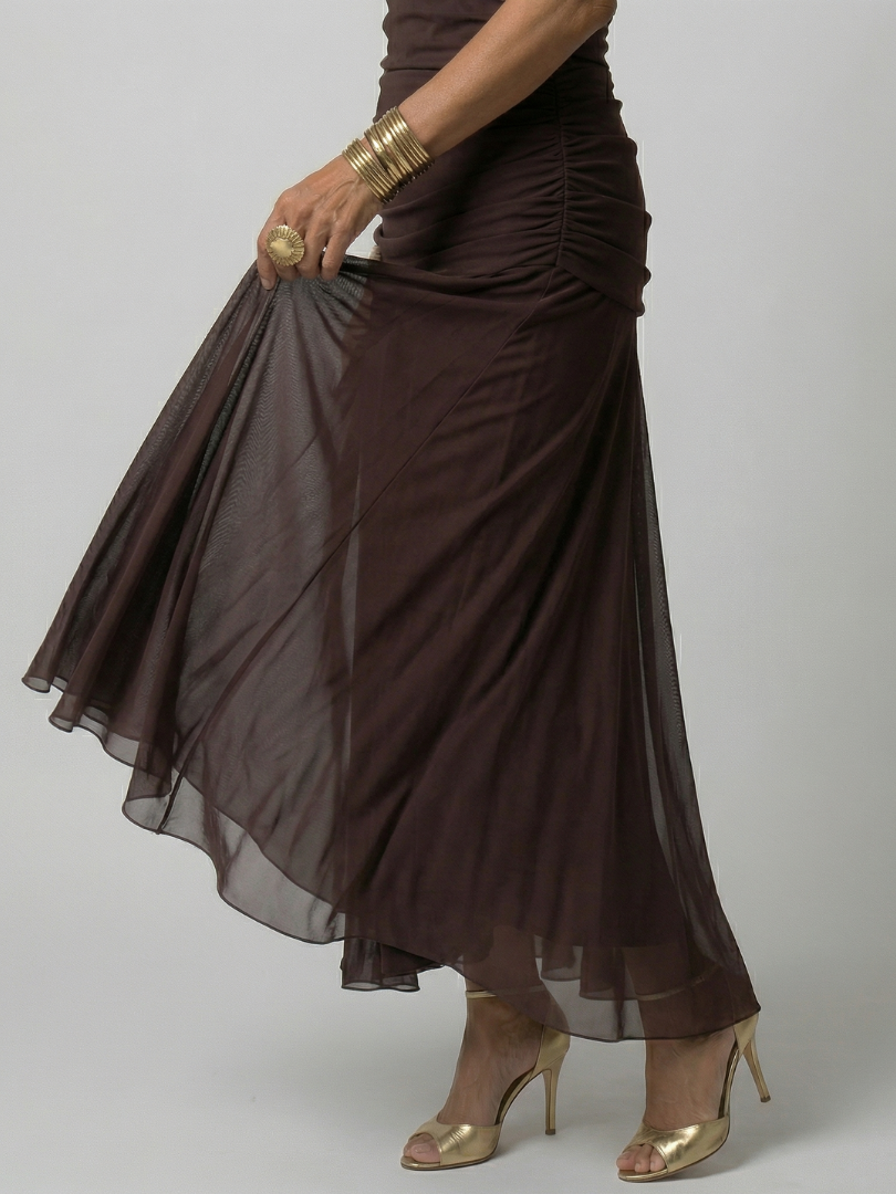 Calen | Vestidos Midi con Hombros Descubiertos y Fluidez