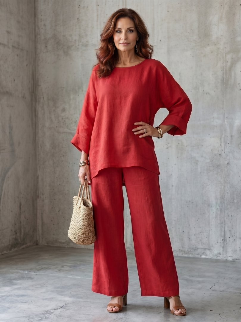 Prue | Conjunto túnica oversize con pantalón de pierna ancha