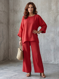 Prue | Set met oversized tuniek en wijde broek