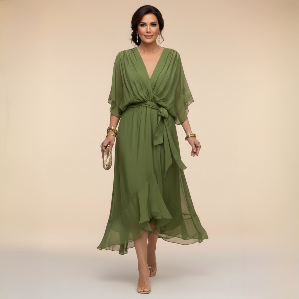 Monica | Vestido con cuello en V