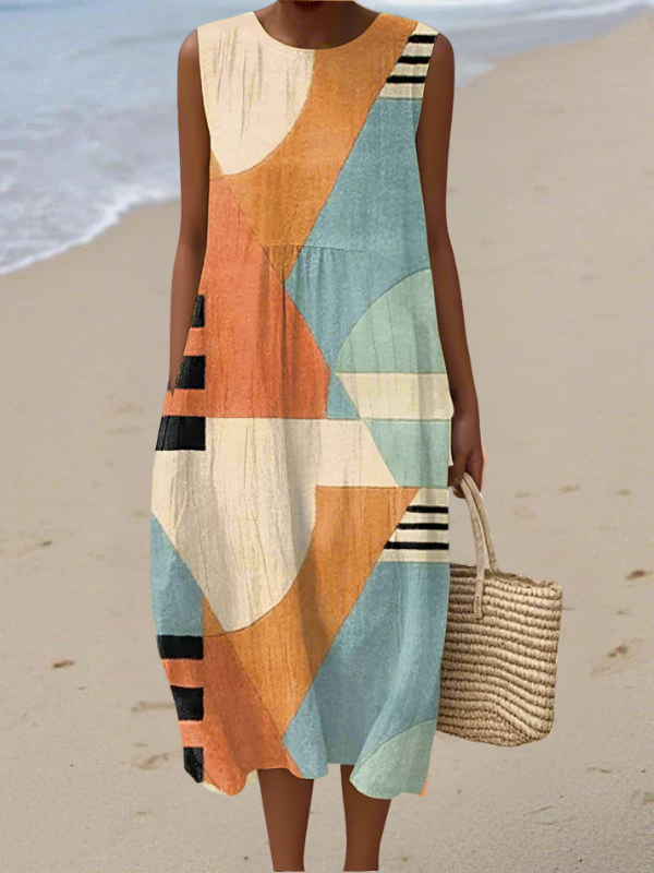 Robe midi géométrique Iris