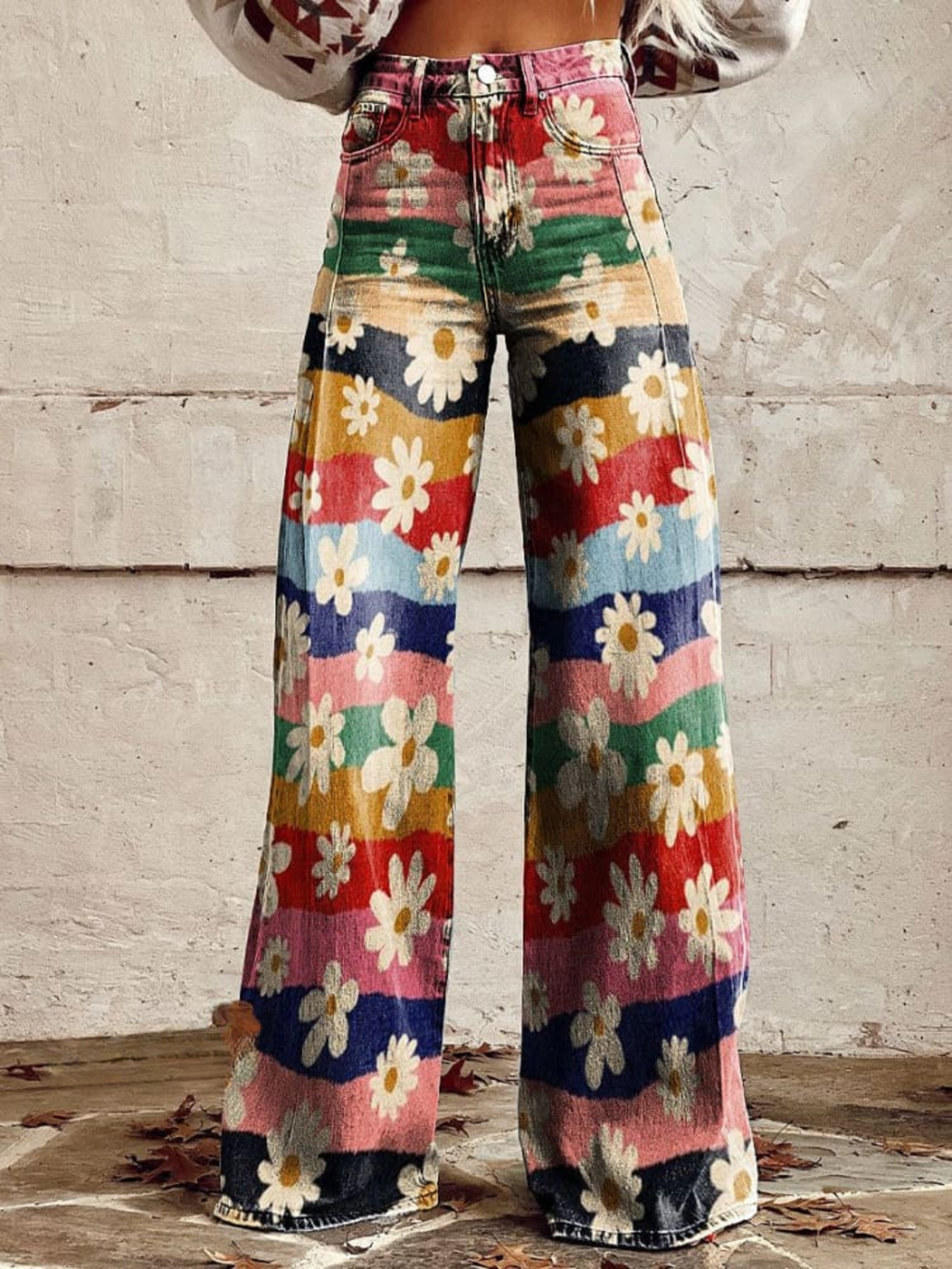 Léon - Pantalon élégant à fleurs