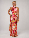 Elisabetta | Vestido largo floral con cuello halter