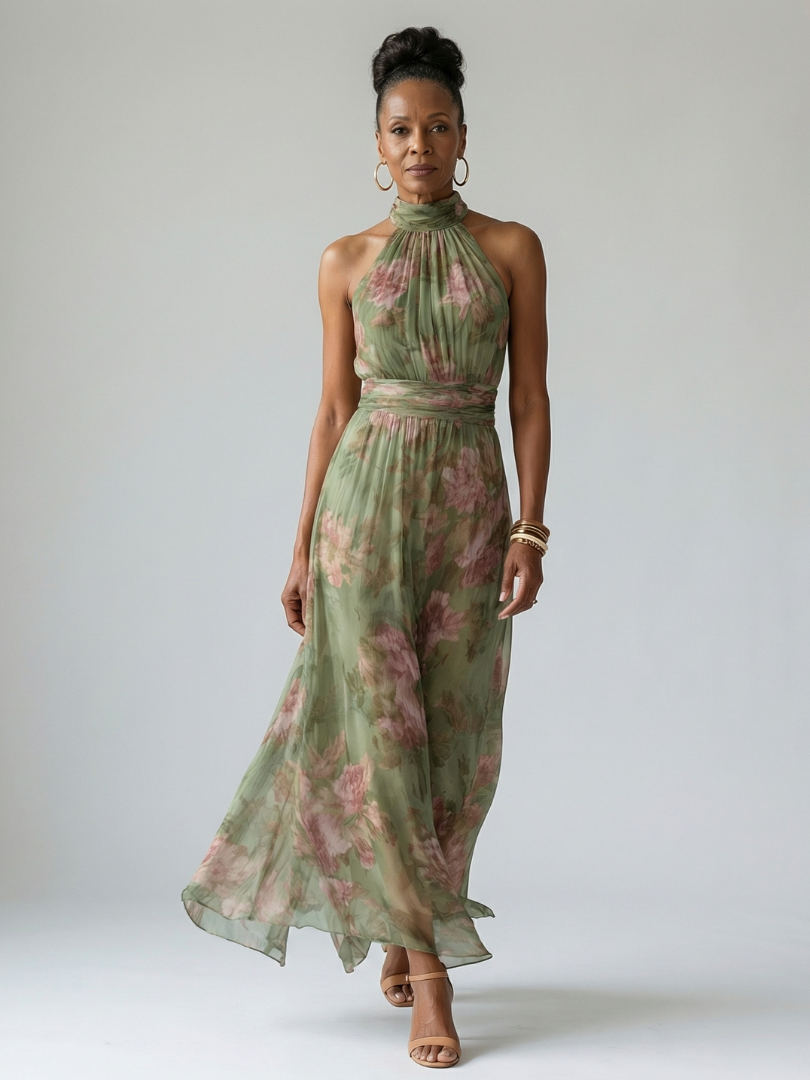 Mirelle | Abito midi all'americana arricciato