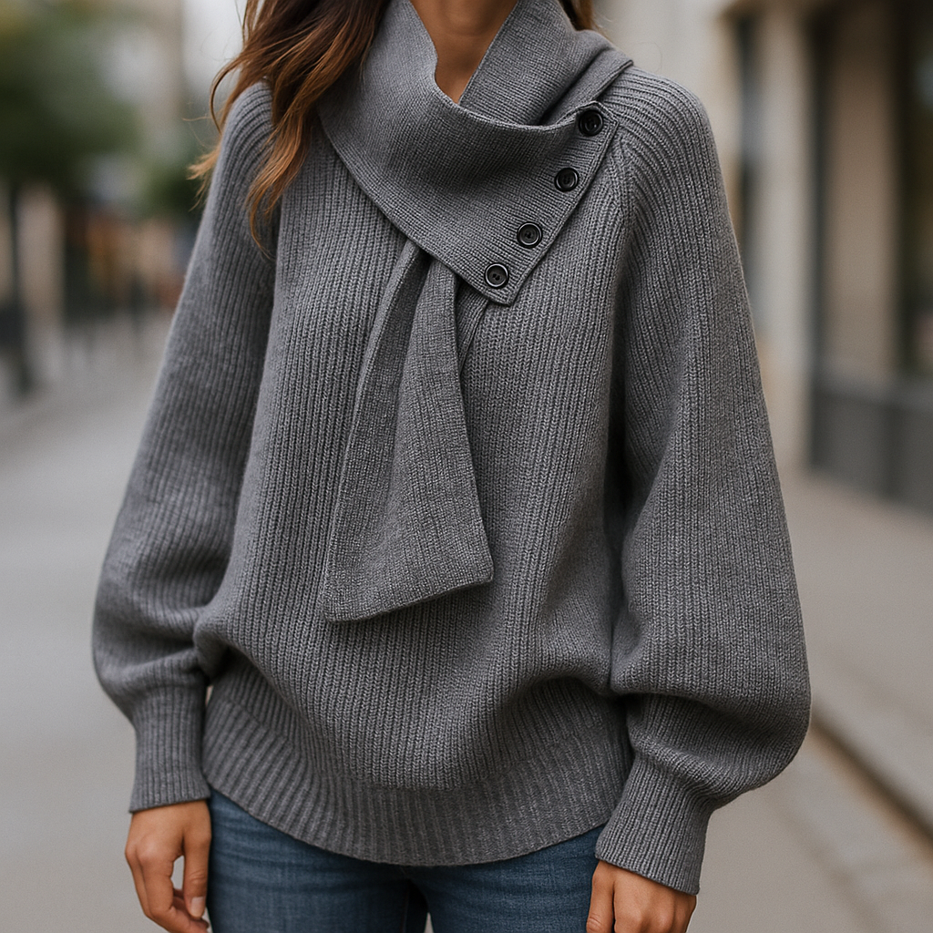 Elara | Soft Button-Detail Knit Sweater