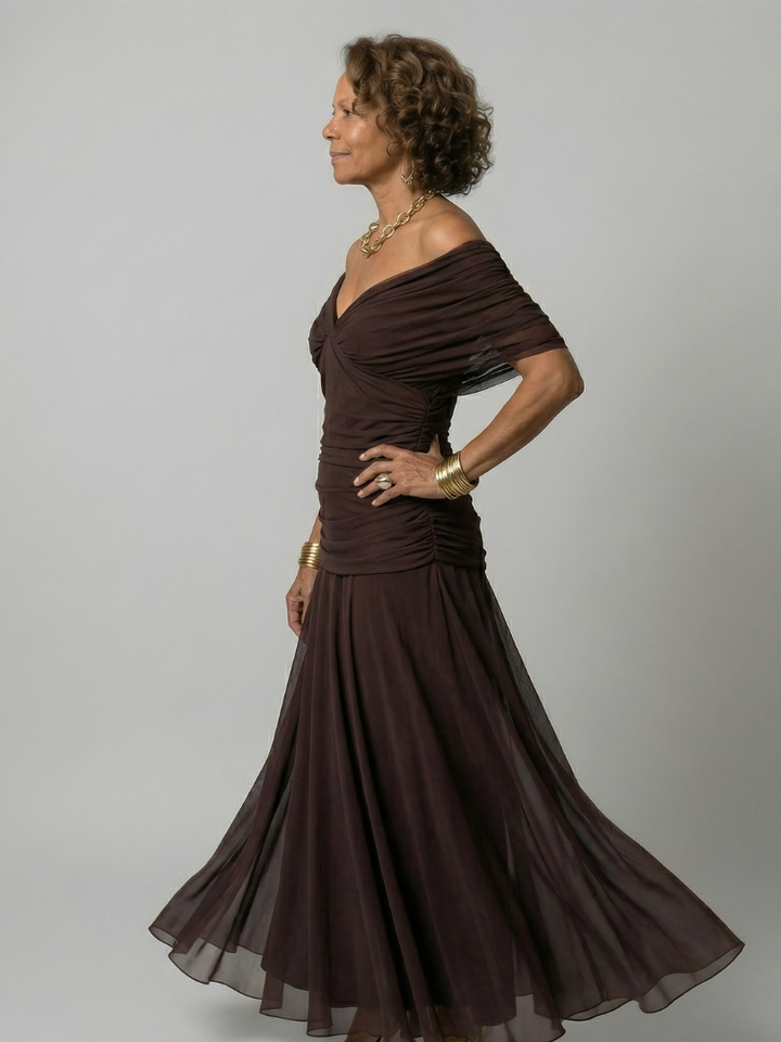 Calen | Vestidos Midi con Hombros Descubiertos y Fluidez