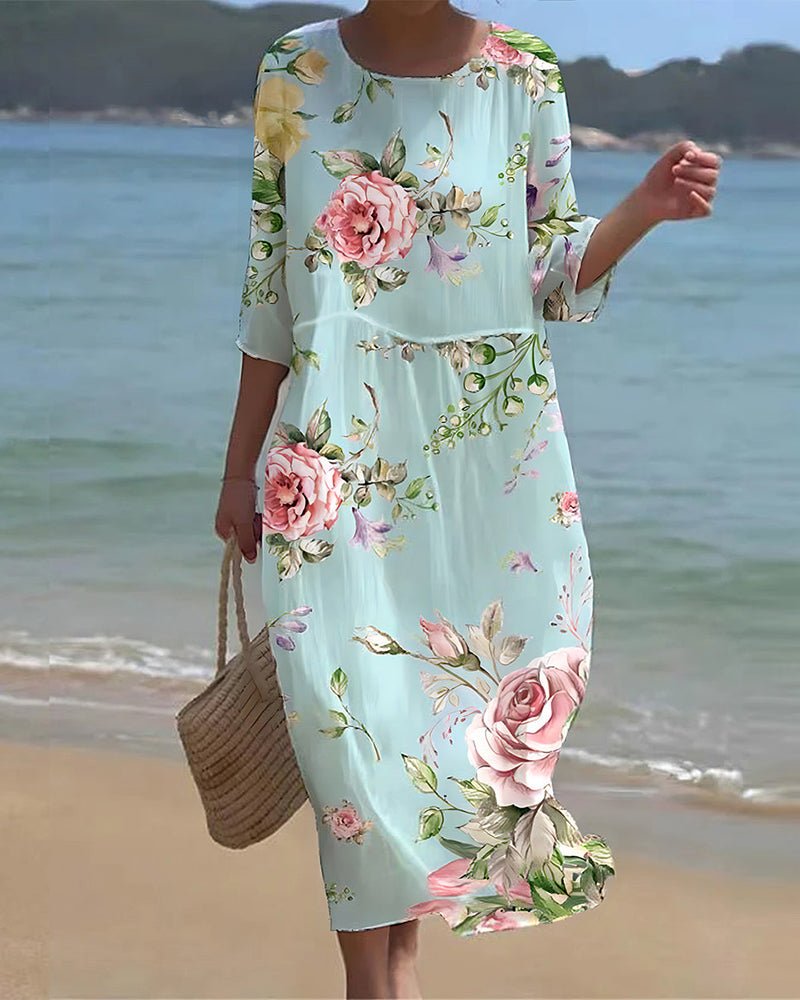 Keely | Abito con fiori al tramonto