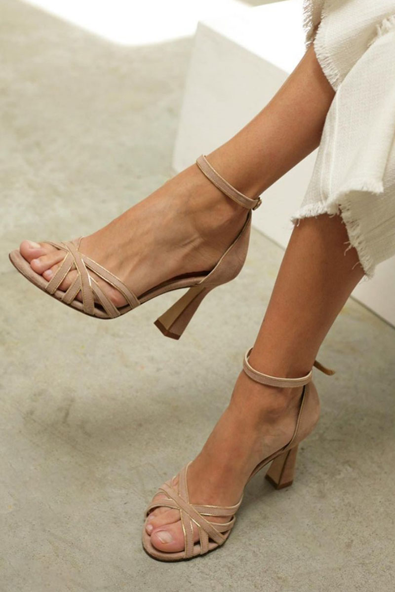 Victoria | Sapatos de salto fino com bico redondo e patchwork