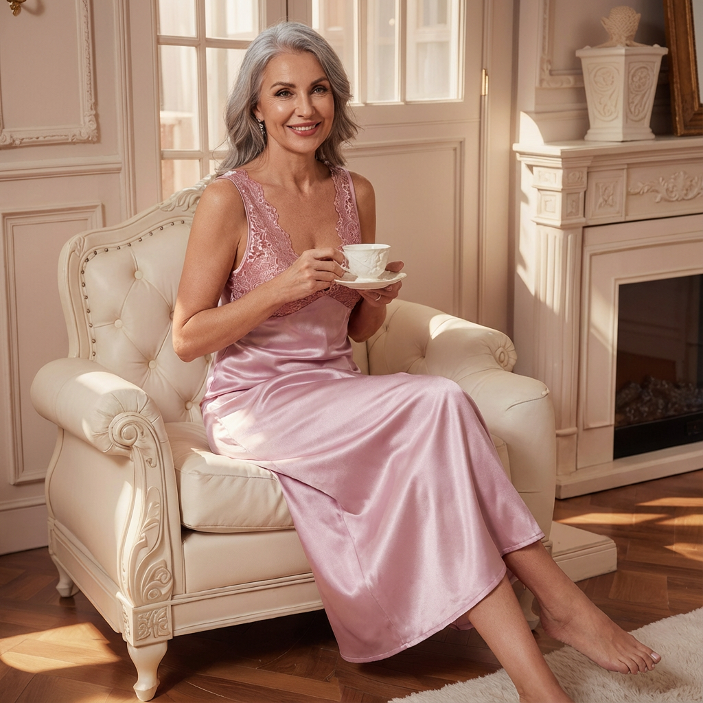 Rosalie | Camisón de encaje suave con espalda descubierta