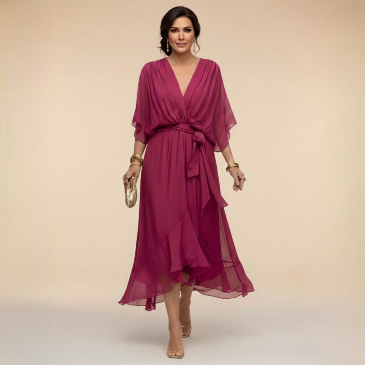 Monica | Vestido con cuello en V