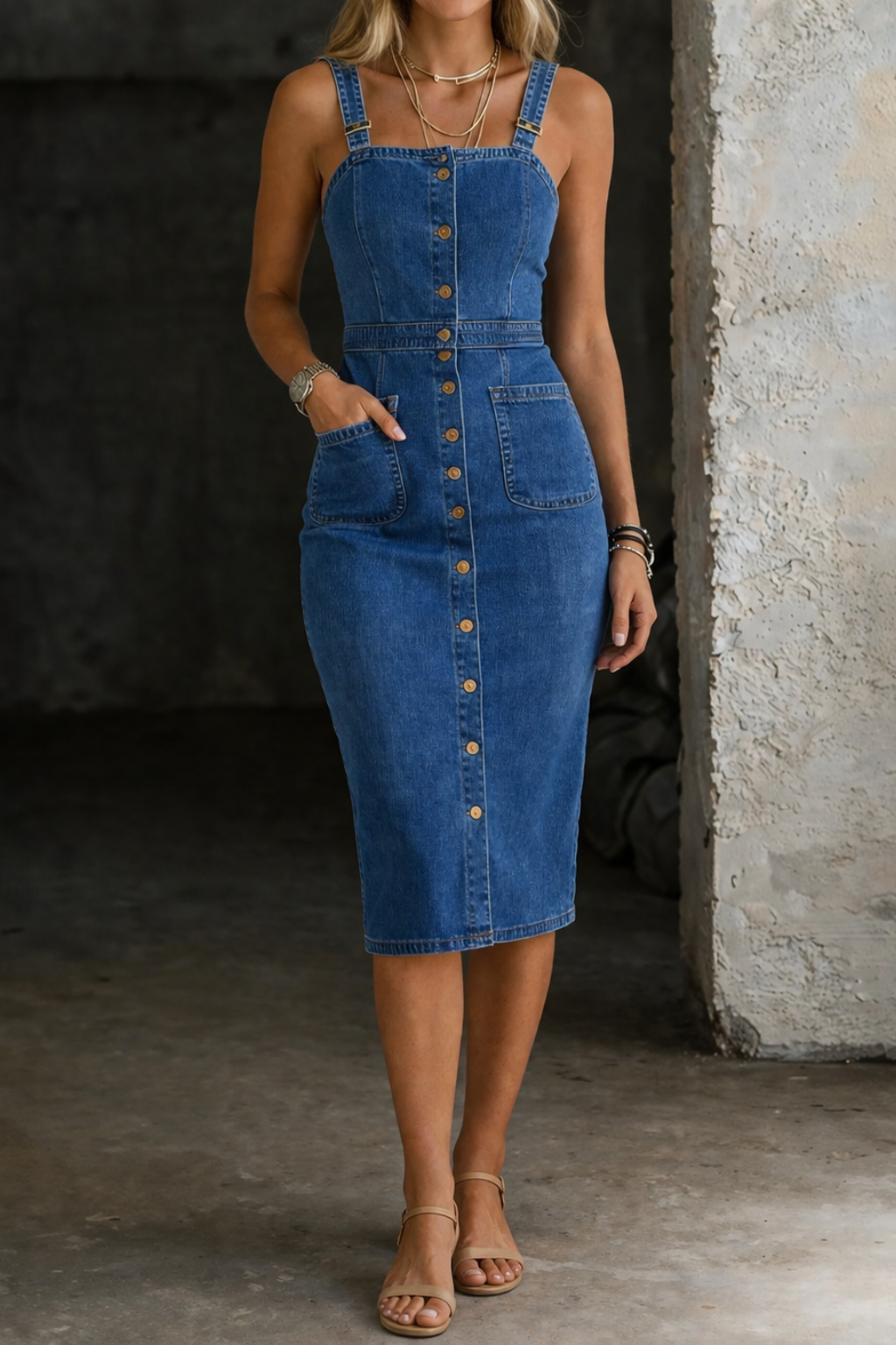 Indira | Vestido jeans com botões