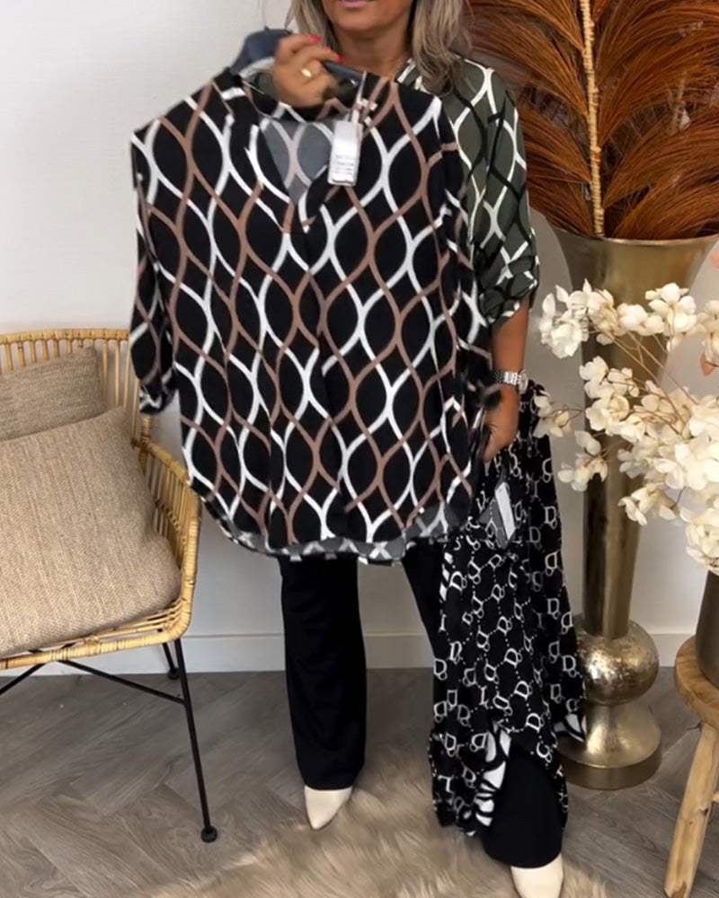 Janny | Casual blouse met lange mouwen en elegant patroon