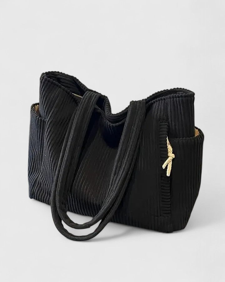 Liorane | Bolso tote lujoso de canalé con detalle de cordón