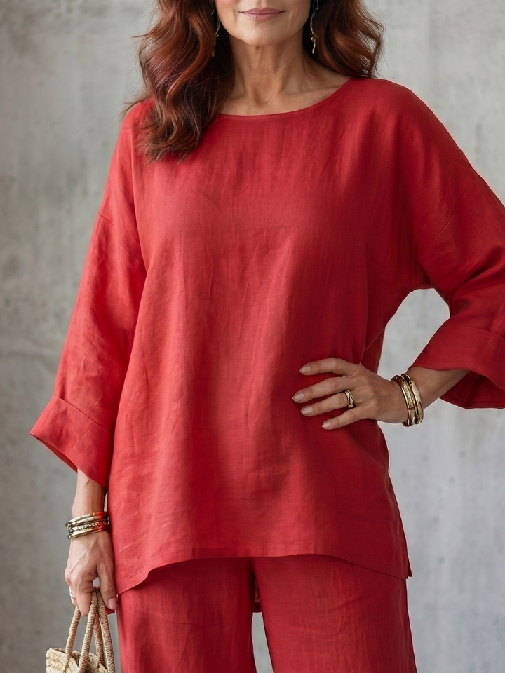 Prue | Conjunto túnica oversize con pantalón de pierna ancha