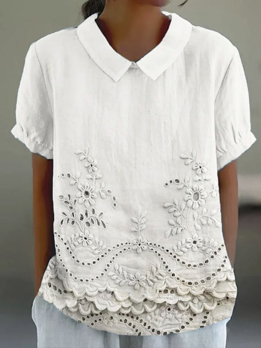 Lily | Chemise à broderies florales