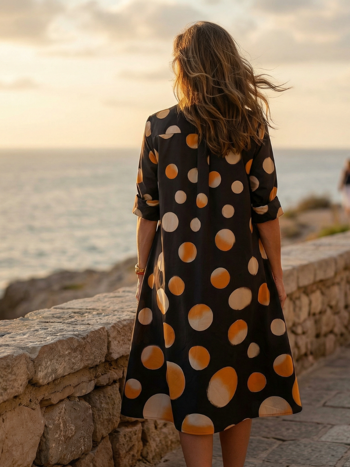 Vespera | Vestido Pontilhado do Pôr do Sol