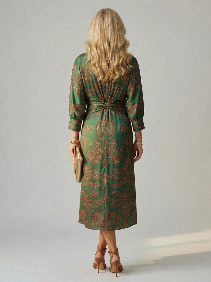 Lune | Vestido midi transpassado natural