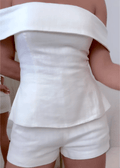 Liam White Cotton and Linen Two-piece Suit