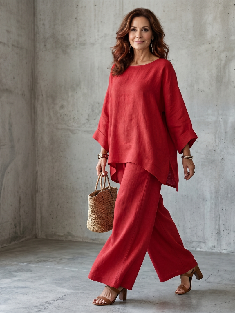Prue | Conjunto túnica oversize con pantalón de pierna ancha