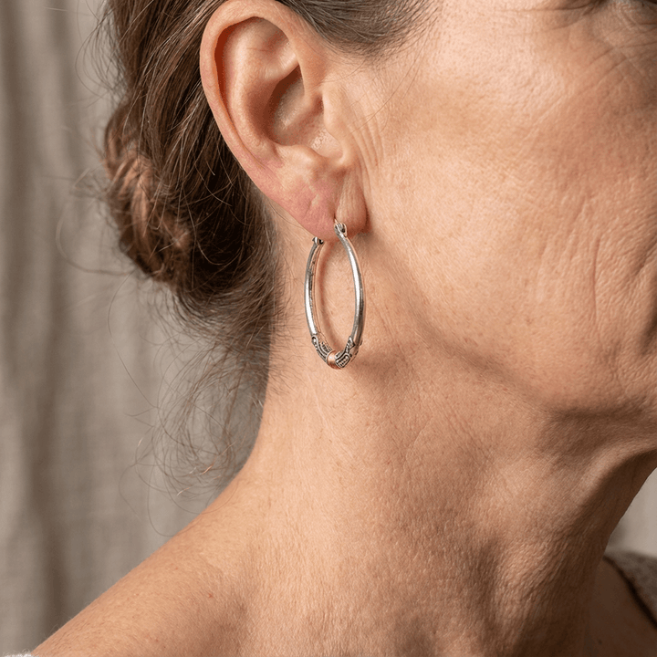 Two-Tone Bohemian Hoop Earrings