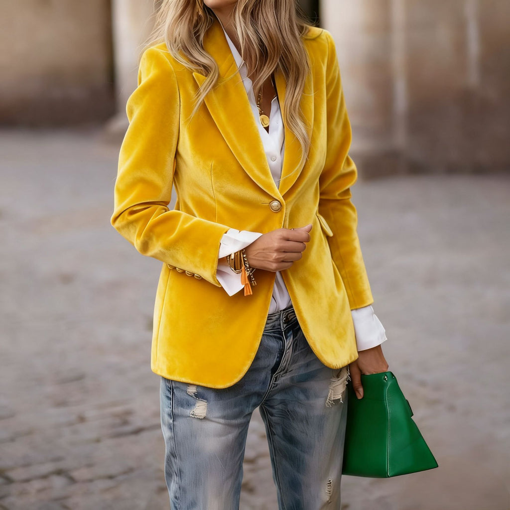 Blazer de veludo de corte ajustado Vincent