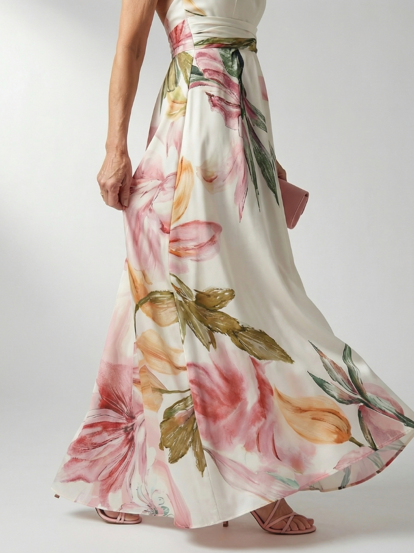 Amiel | Robe longue à motif floral délicat
